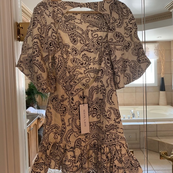 NWT Shona Joy Zella Linen Backless Mini Dress - Picture 3 of 6